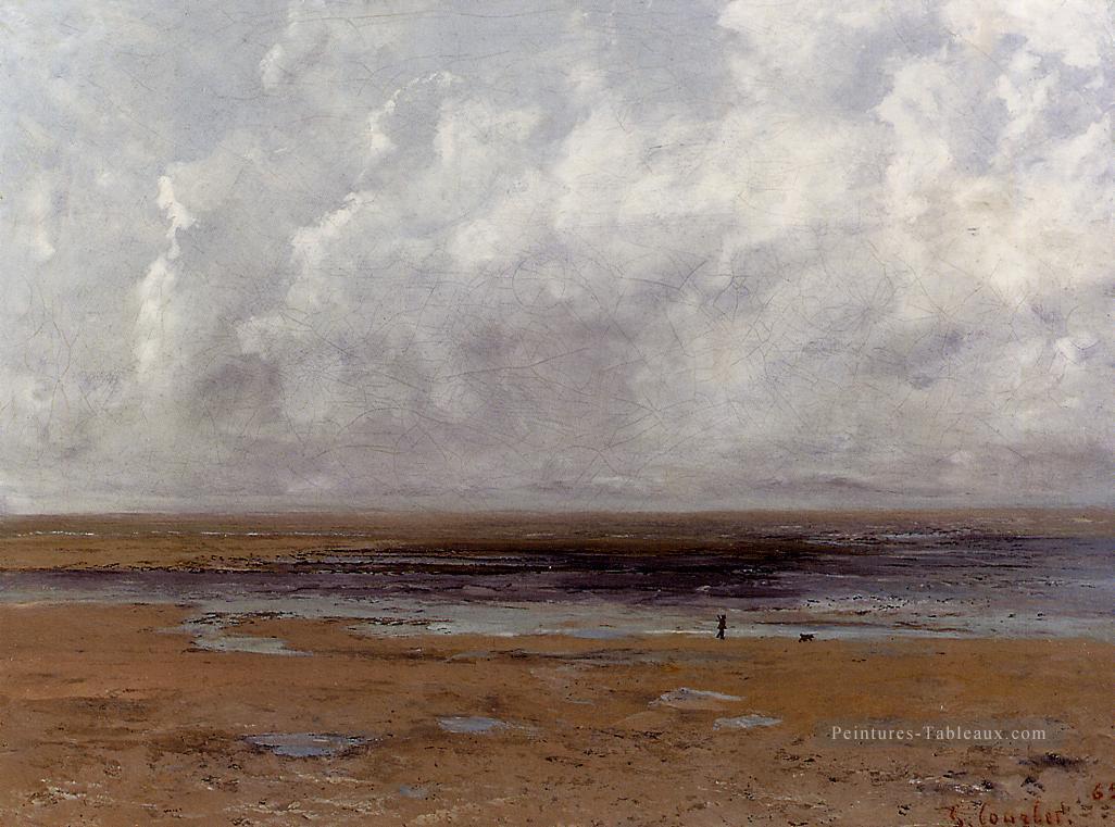 La plage de Trouville à la marée basse Réaliste peintre Gustave Courbet Peintures à l'huile